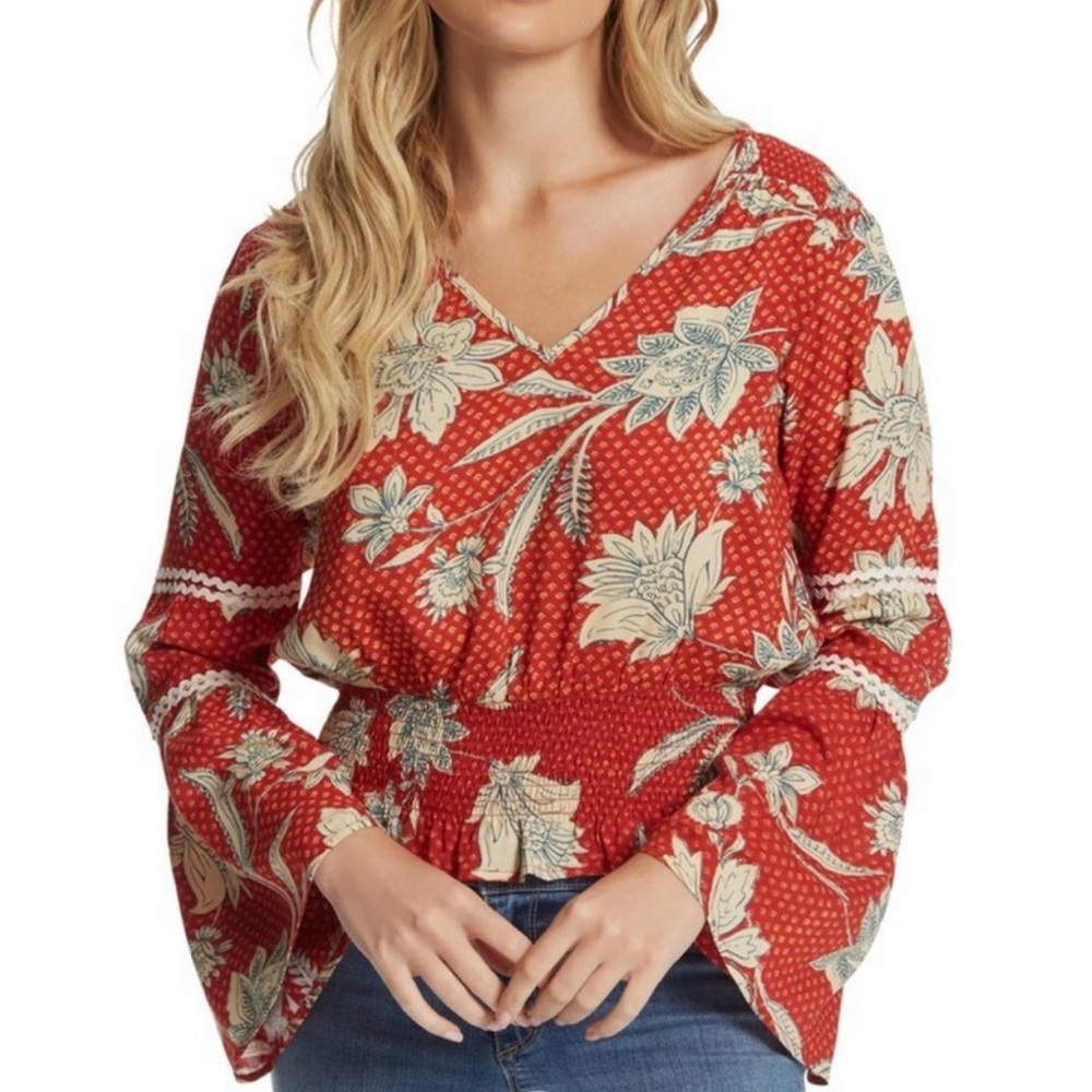 Jessica Simpson Scarletti Smocked Waist Top